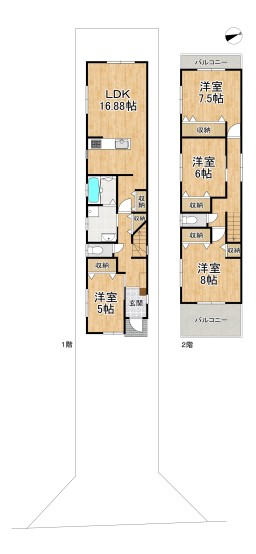 （リアル）間取_大津市大江1丁目27-1付近　２号地